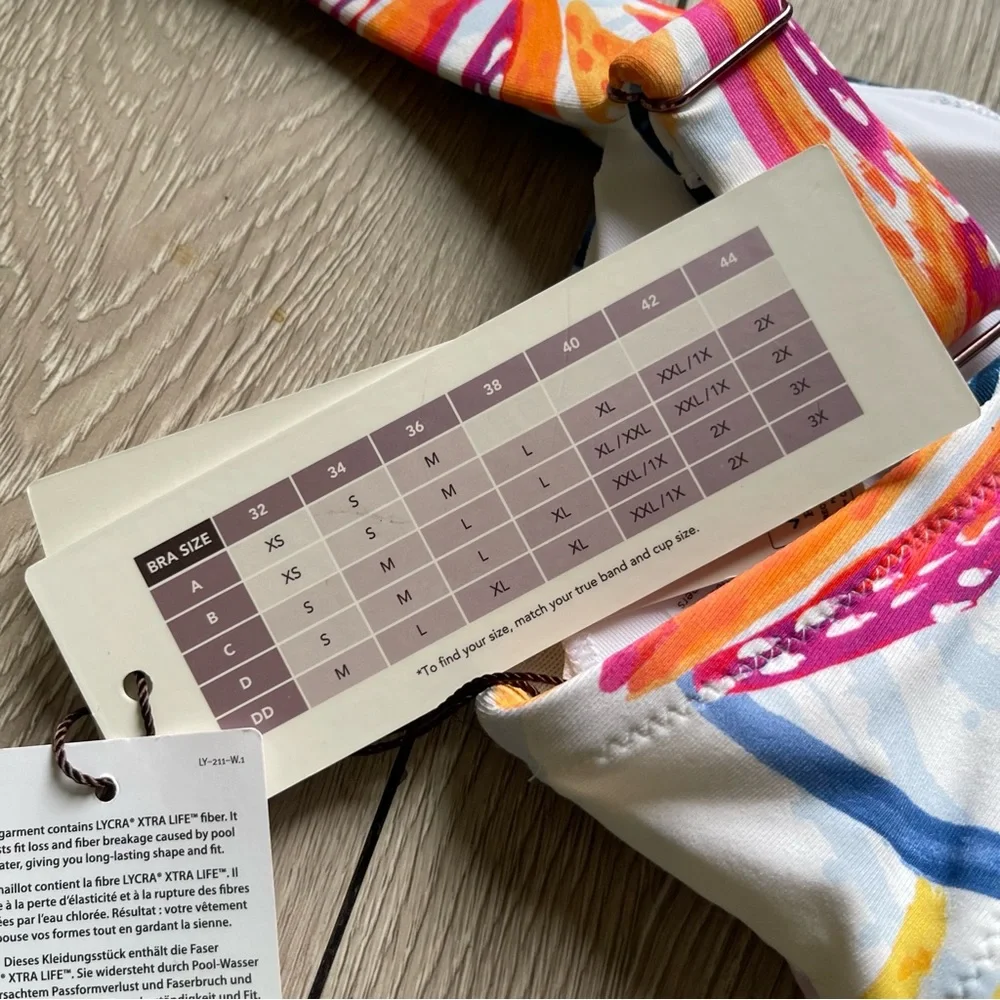 Calia watercolor palms 2 piece swim suit size XXS NWT - Picture 9 of 10